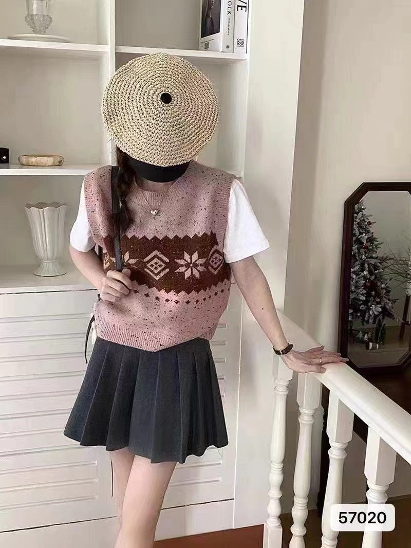 2024夏季新款韓系復古提花拼接假兩件短袖上衣女