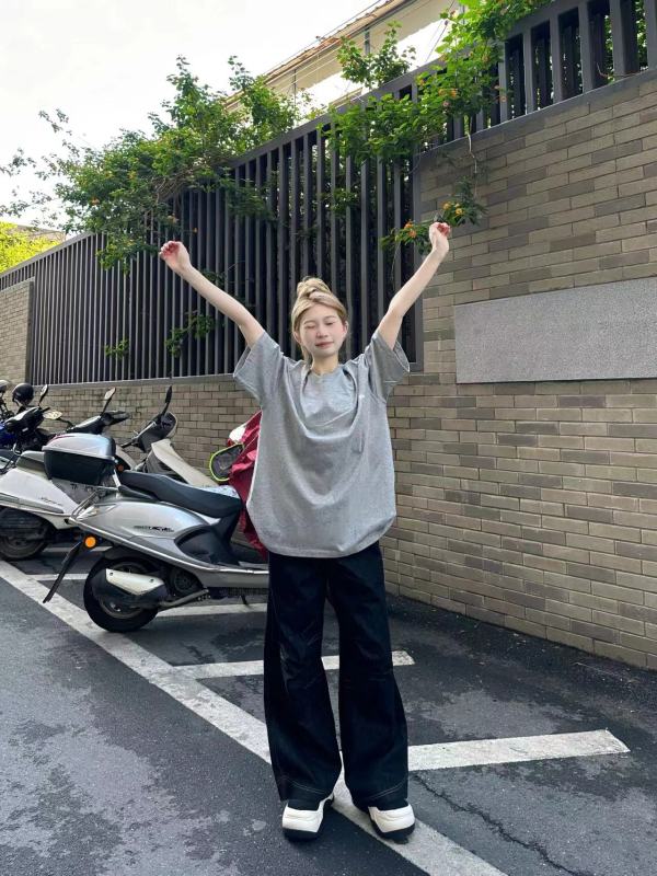 高質量純棉220克精梳緊密手感好直播品質前後印花短袖t恤女
