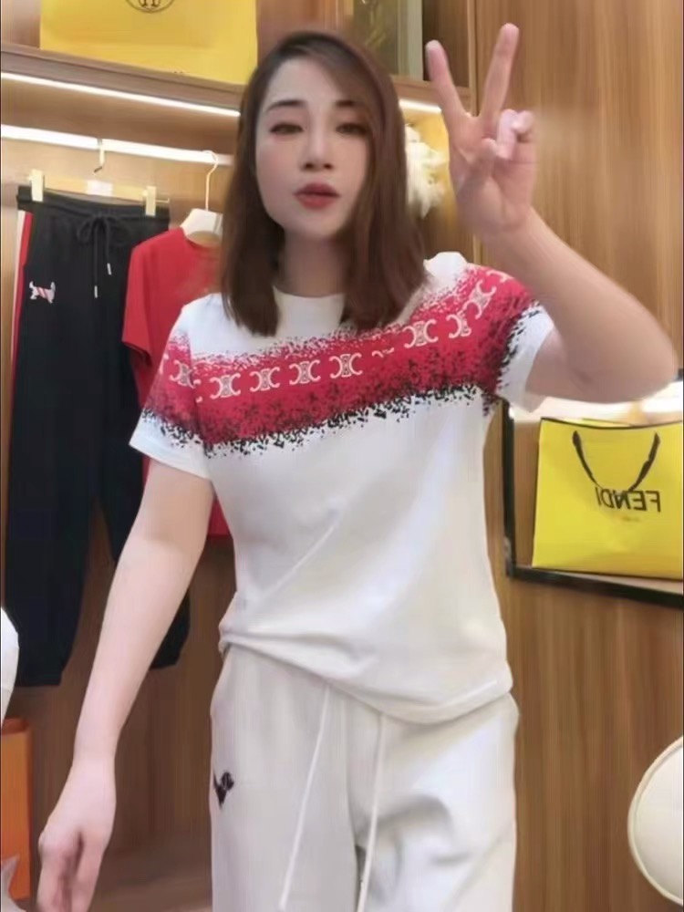 潮牌印花短袖T恤女2024夏季新款時尚潮流百搭顯瘦設計感內搭上衣
