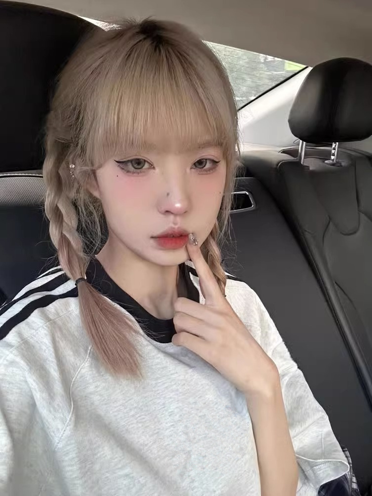 國潮美式復古拼接插肩三條槓短袖t恤女夏季高街情侶寬鬆上衣純棉