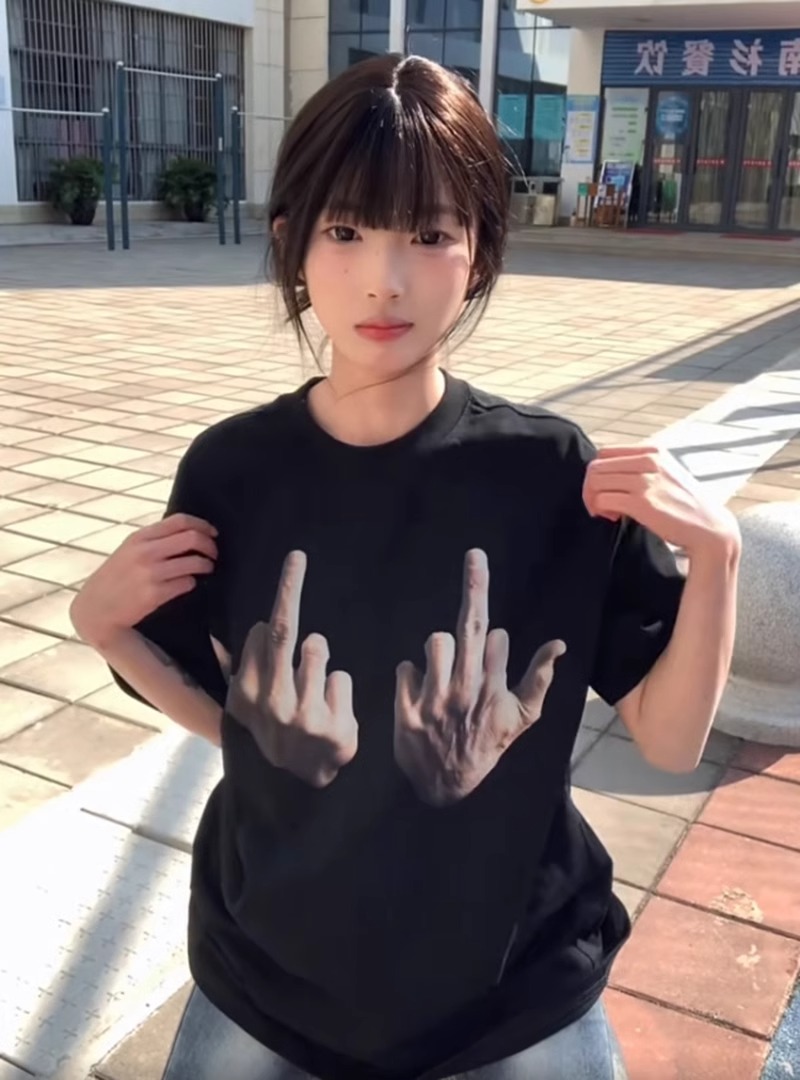 高質量純棉220克精梳緊密手感好直播品質前印花短袖t恤女