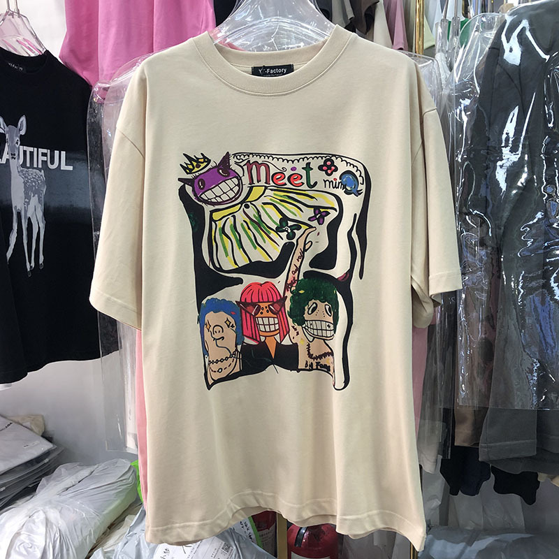 官圖 重磅/精梳純棉 後包領 有縫邊 S-XXXL 夏裝短袖T恤女