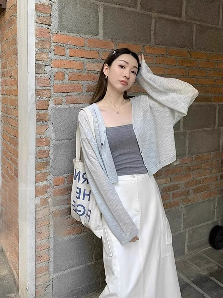 法式小坎肩亞麻冰絲針織防曬開衫女薄款披肩夏季配吊帶裙外搭罩衫
