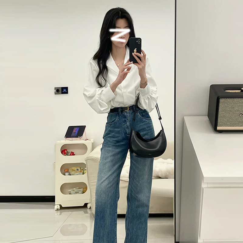 2024年新款早春季小衫上衣白色襯衫外套女春秋高級感春裝襯衣穿搭