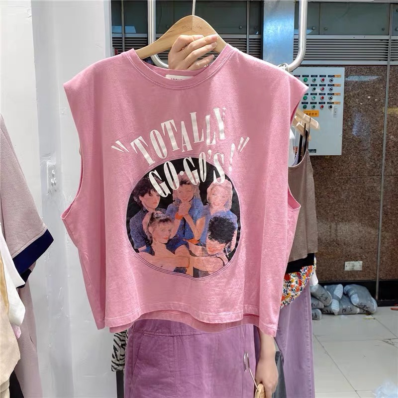 純棉bm短款上衣tee潮牌設計感小眾韓版打底衫修身露臍無袖T恤女裝