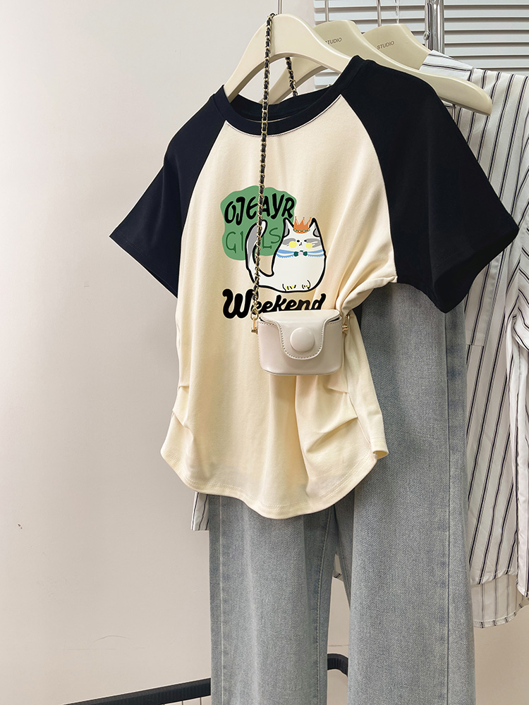 實拍260克莫代爾螺紋正肩短袖t恤女夏季收腰短款上衣插肩