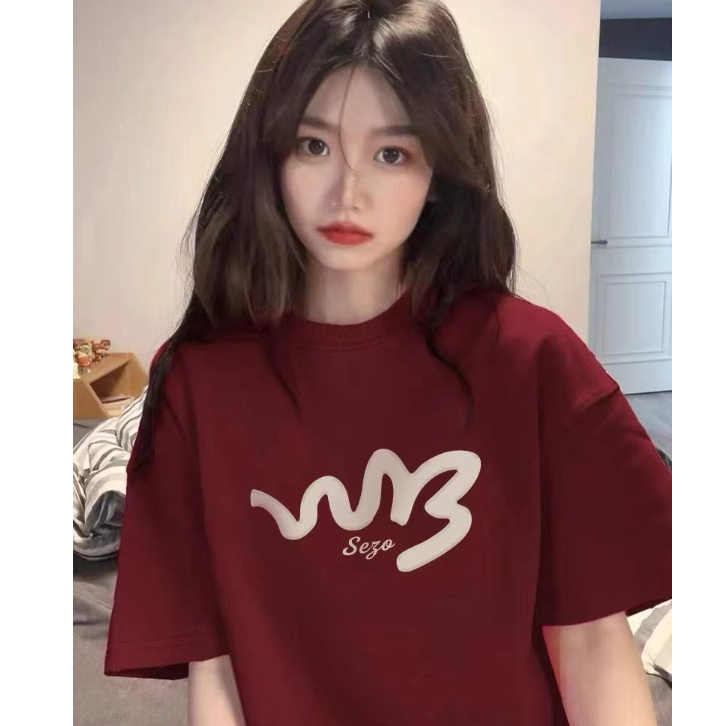 網紅新款精梳純棉短袖t恤女夏季上衣寬鬆設計感小眾街頭