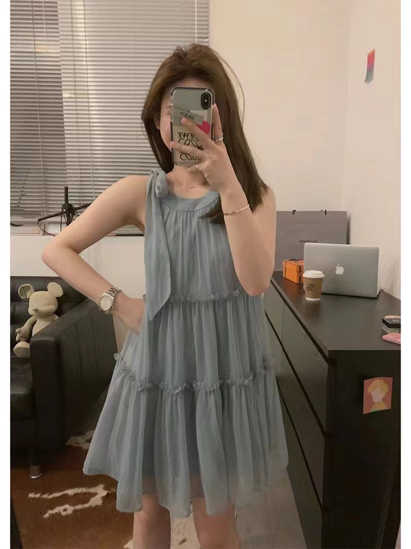 小清新荷葉邊吊帶睡裙女網紅夏季可外穿家居服睡裙寬鬆家居連衣裙