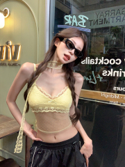 Real shot of sweet and spicy honey bow lace camisole female pure lust polka dots slim inner top