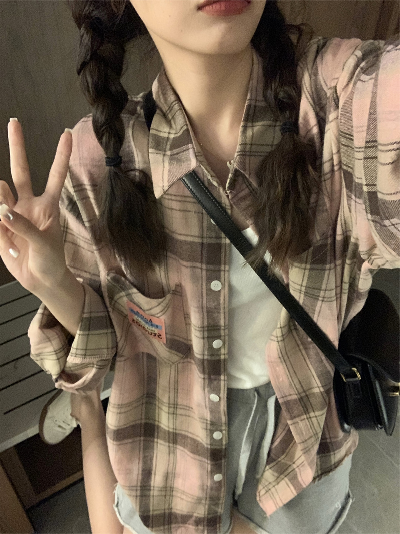 實拍襯衫女高級感新款2024春季防曬衣中長款寬鬆貼標長袖上衣外套
