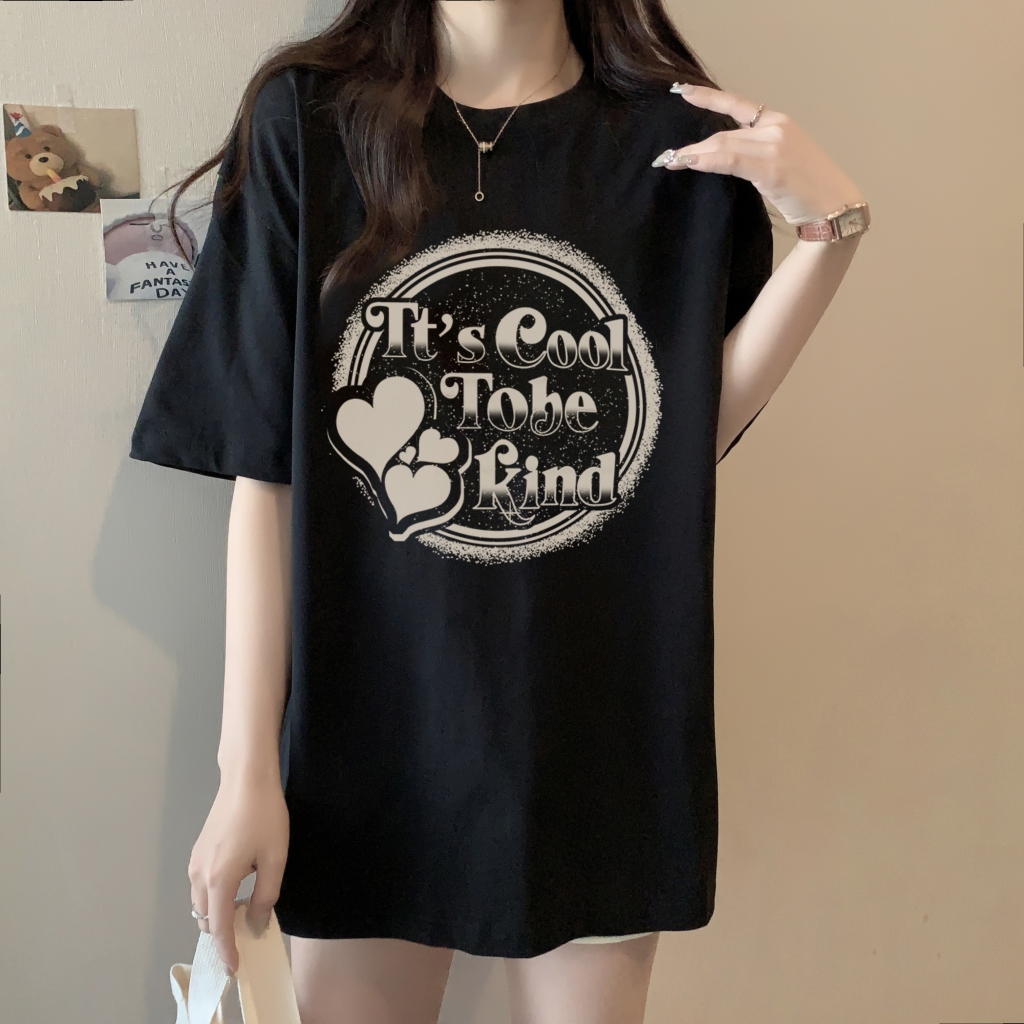 實拍 100%棉精梳純棉 印花夏裝短袖T恤女寬鬆韓版
