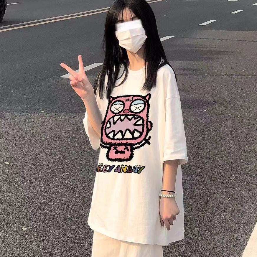官圖200克/精梳純棉後包領有縫邊S-XXXL夏裝短袖T恤女