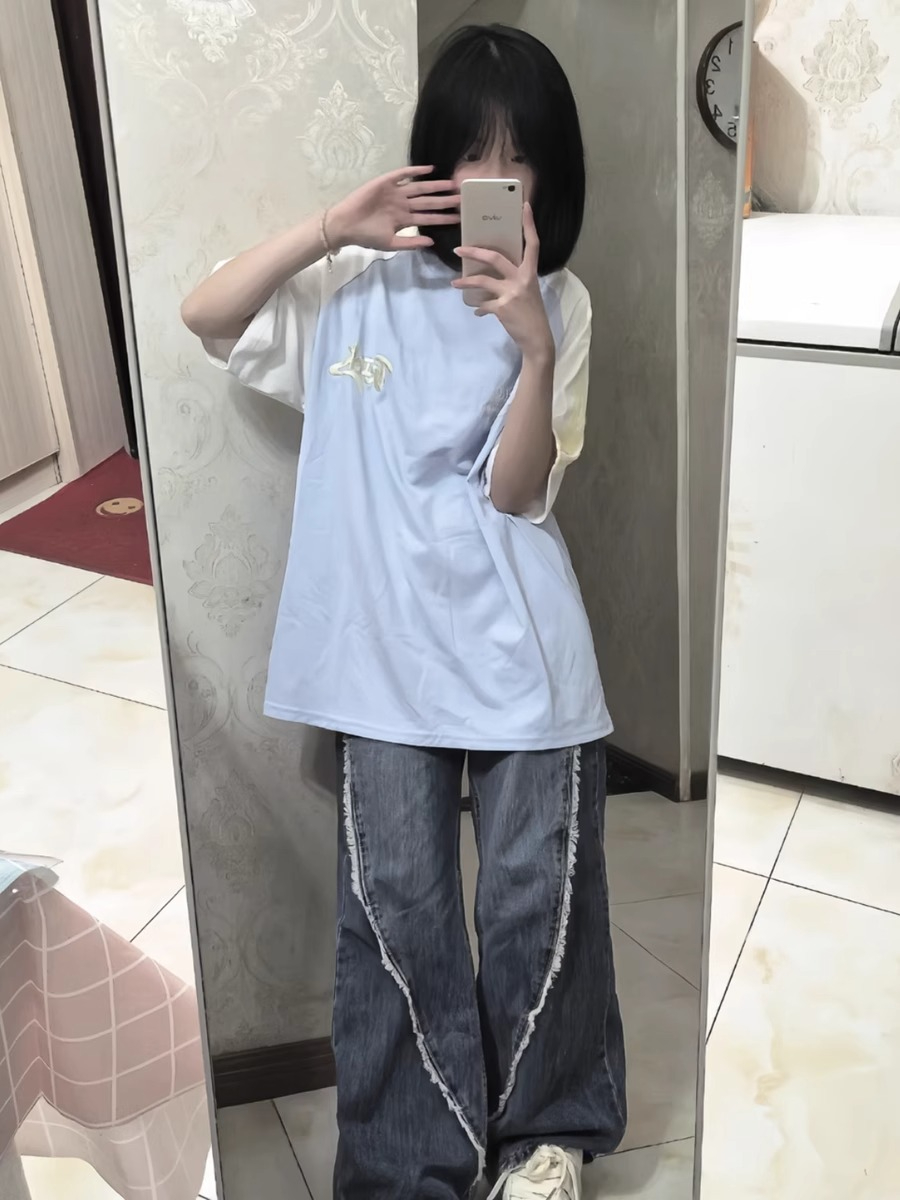 240斤大碼復古三杆條紋短袖 刺繡+拉條21支超爽棉210克