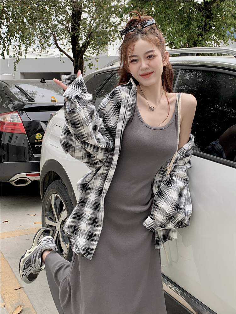 條紋針織開衫外套時尚套裝女秋款設計感小眾吊帶背心短上衣兩件套