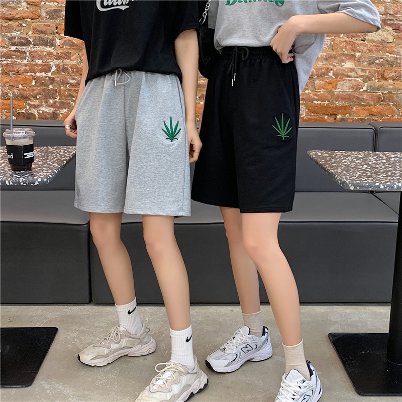 618#-實拍65/35魚鱗夏季寬鬆休閒顯瘦闊腿五分褲女