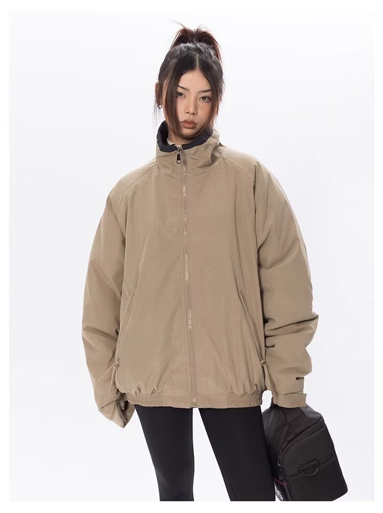 日系立領夾克春夏百搭外套女潮牌ins寬鬆學生情侶