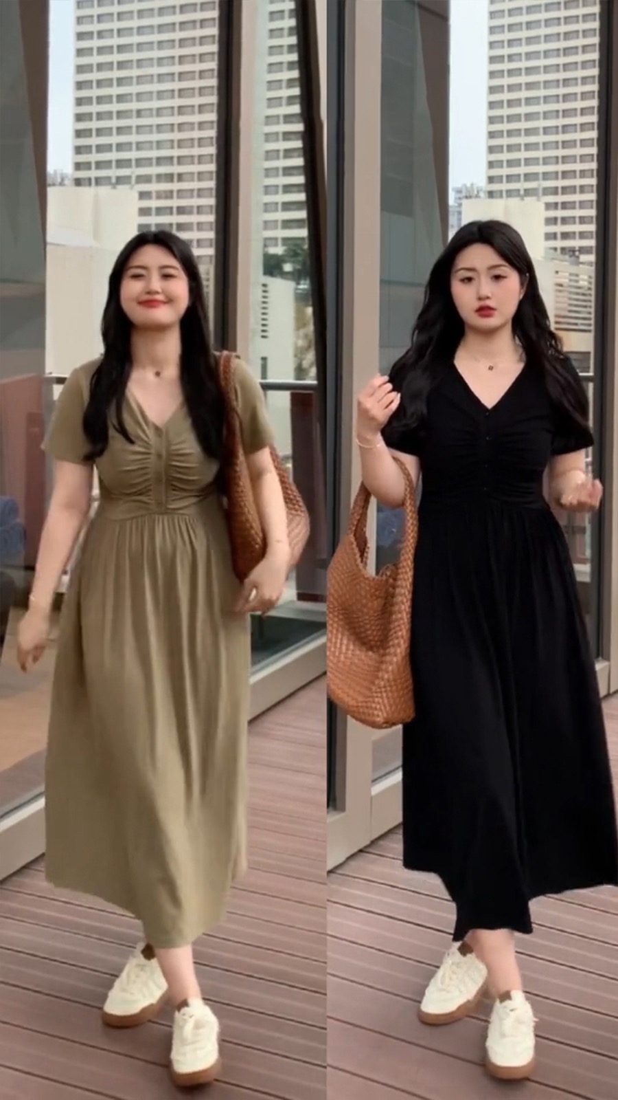 大碼胖mm法式V領褶皺短袖連衣裙女收腰顯瘦設計感小眾A字長裙