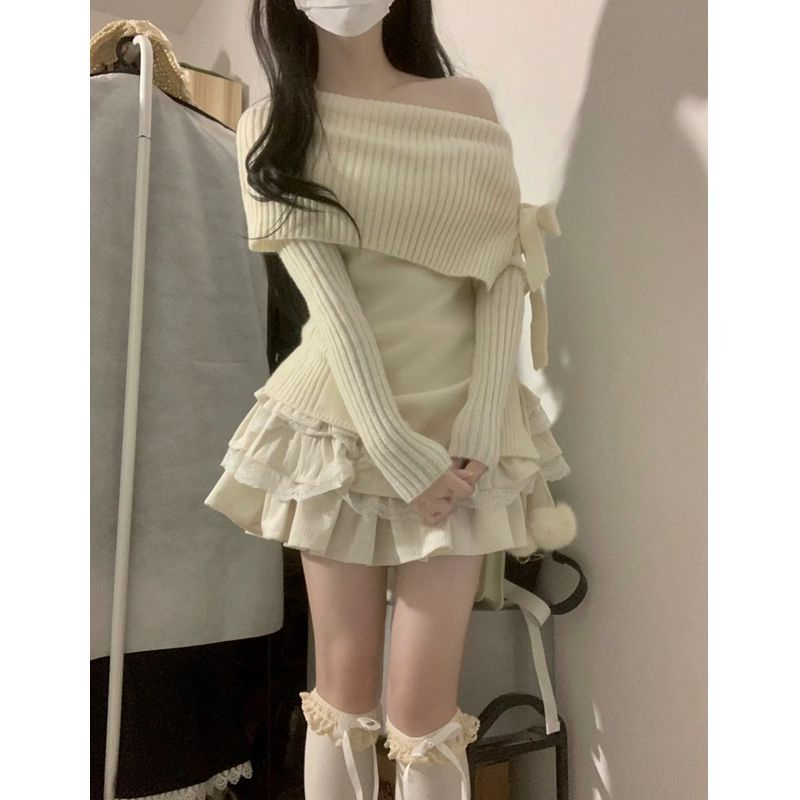 芭蕾風純欲蕾絲蛋糕蓬蓬裙女初春穿搭小個子高腰顯瘦超短裙半身裙