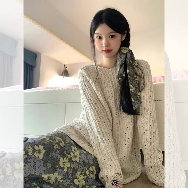 套頭毛衣女秋冬新款短款小個子寬鬆慵懶風加厚小眾針織衫外穿
