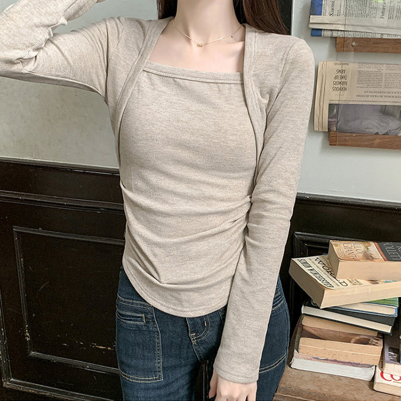 加厚加絨打底衫女內搭秋冬上衣德絨 綿羊絨