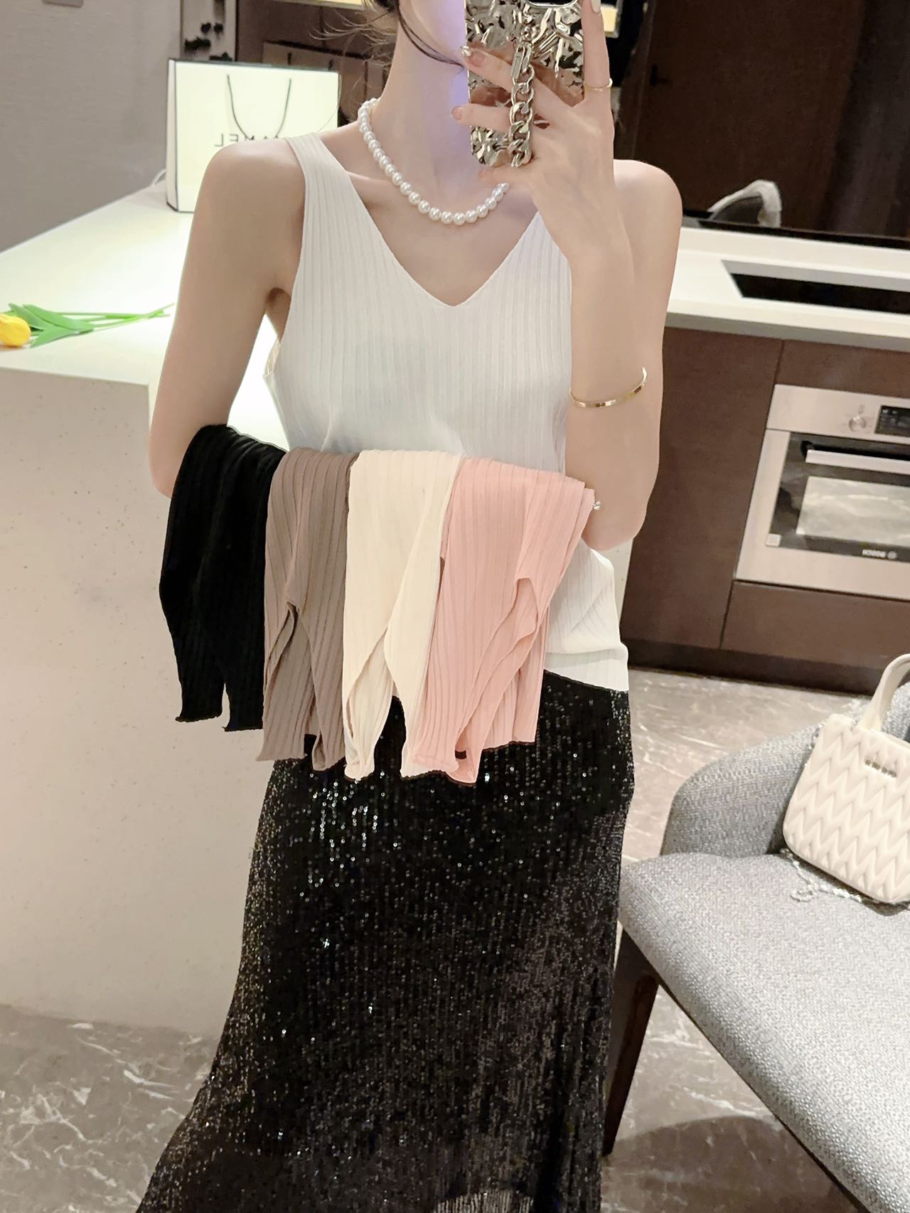 2024夏季網紅ins吊帶打底衫針織衫女修身緊身純色小背心