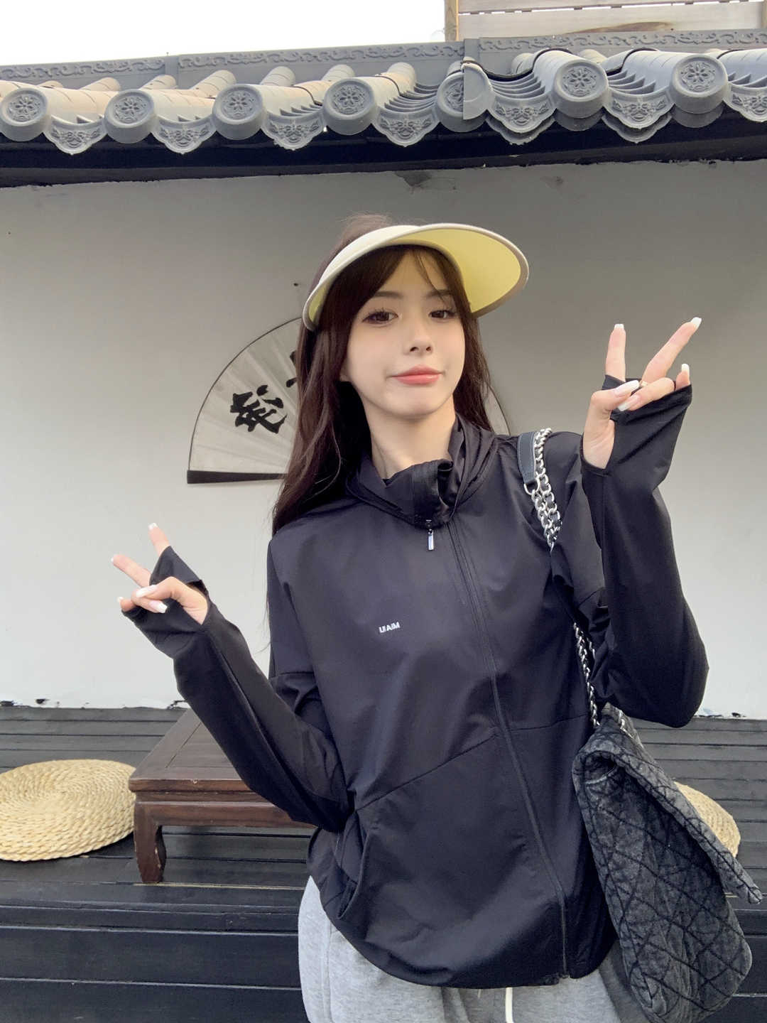 有口袋冰絲防紫外線長袖防曬衣女透氣輕薄連帽百搭外套戶外遮陽服