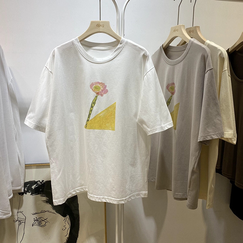 官圖重磅/精梳純棉後包領 有縫邊S-XXXL夏裝短袖T恤女
