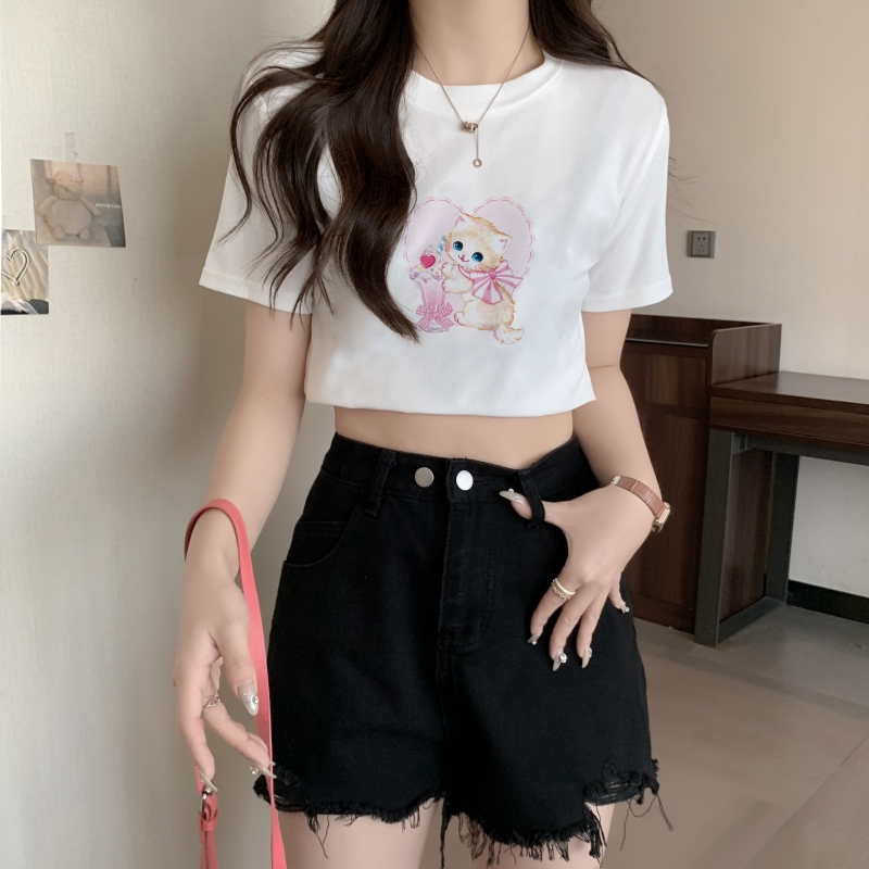 實拍  40支210克92%棉 8%氨綸 正肩短袖T恤女純棉XX