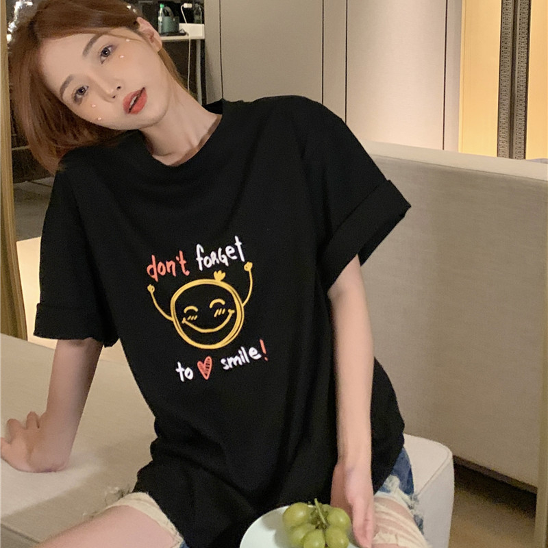 簡約百搭中長款上衣女消失夏季上衣