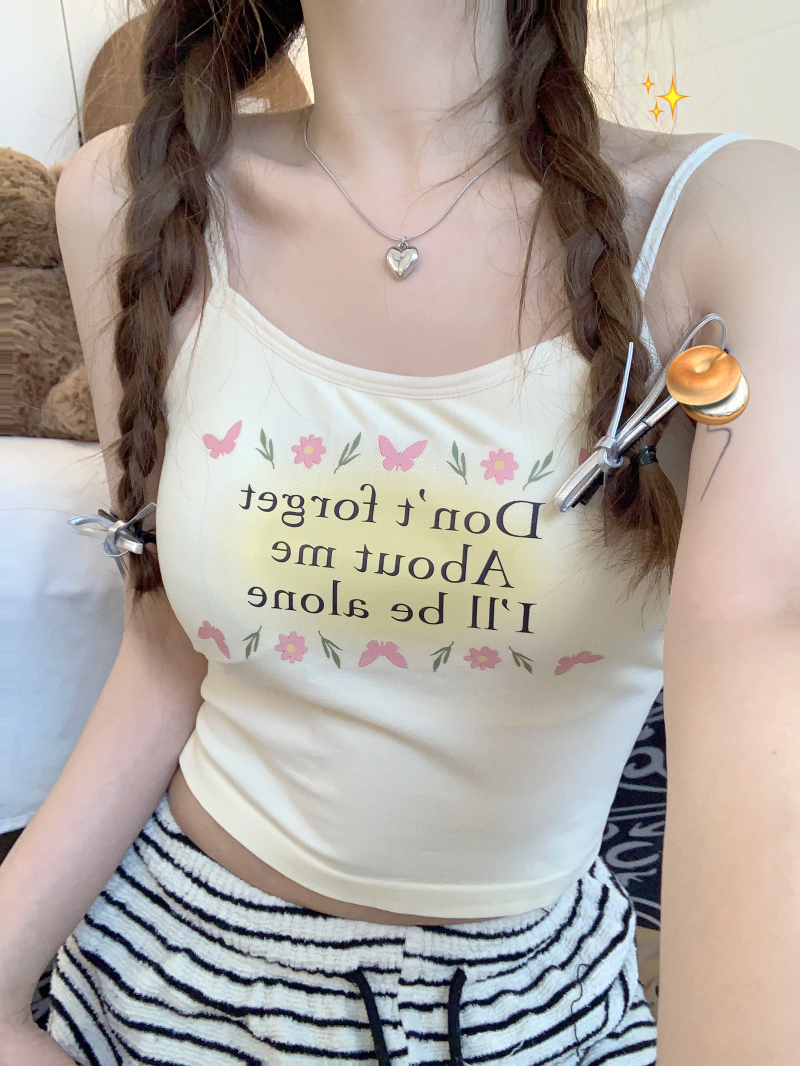 實拍 吊帶小背心夏美式內搭性感甜辣妹外穿修身短款打底