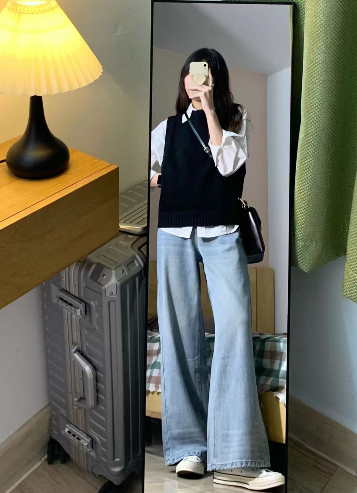 原創圓領針織衫背心秋季新款女裝寬鬆氣質簡約無袖慵懶三件套