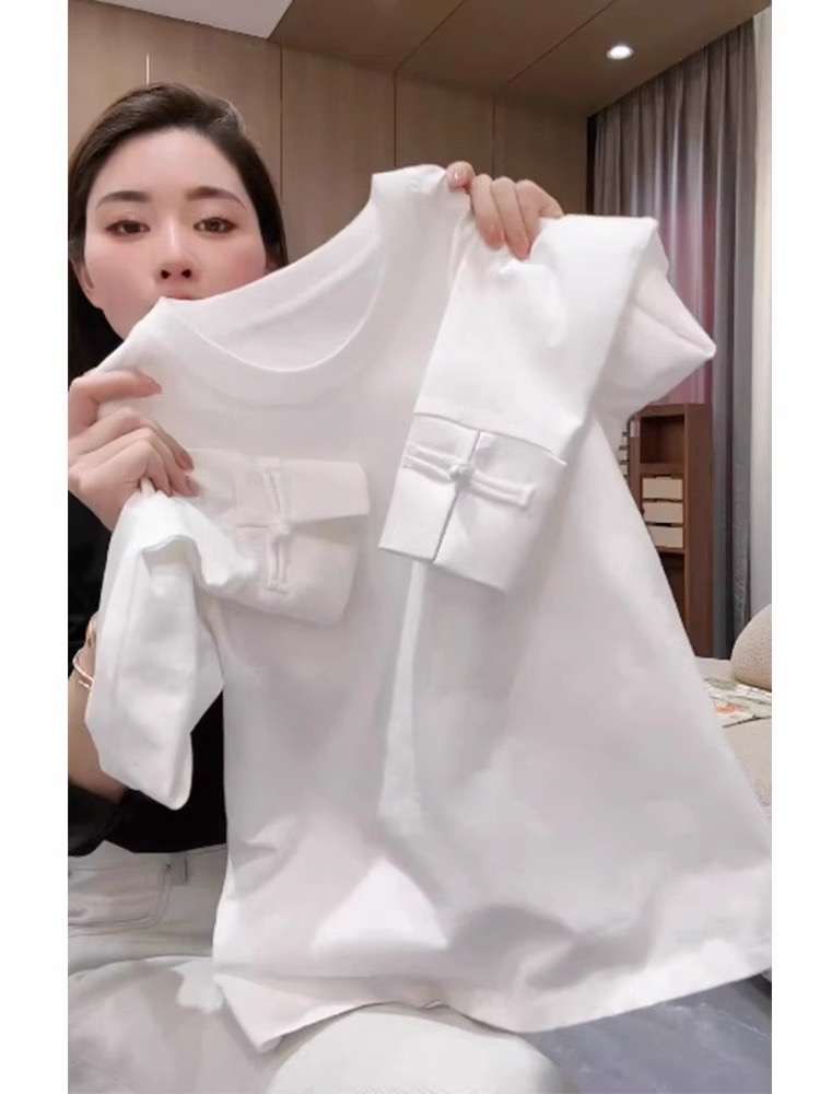 260克雙紗50棉 50滌春秋長袖t恤女寬鬆百搭***打底衫