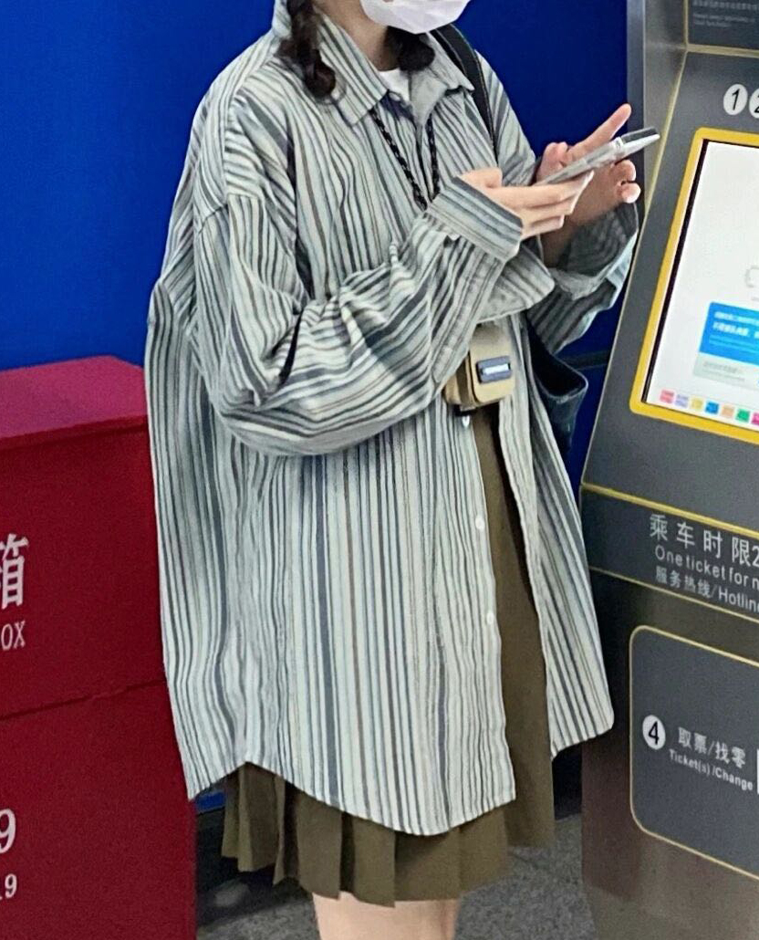 日系開衫夏季薄款復古港風條紋襯衫女韓版寬鬆長袖防曬襯衣外套潮