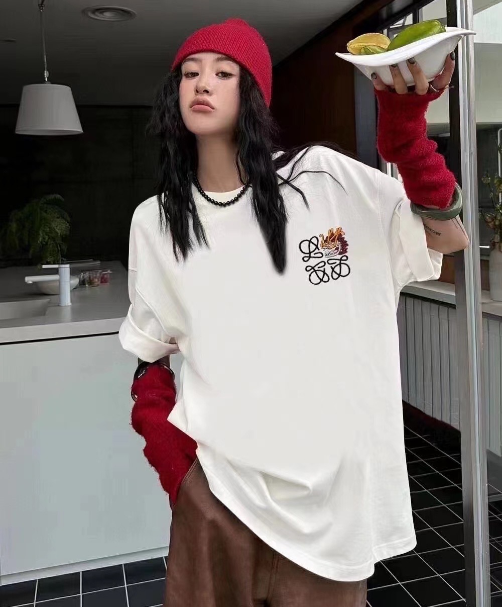 短袖T恤女2024春夏新款刺繡韓版寬鬆中長款時尚洋氣打底上衣