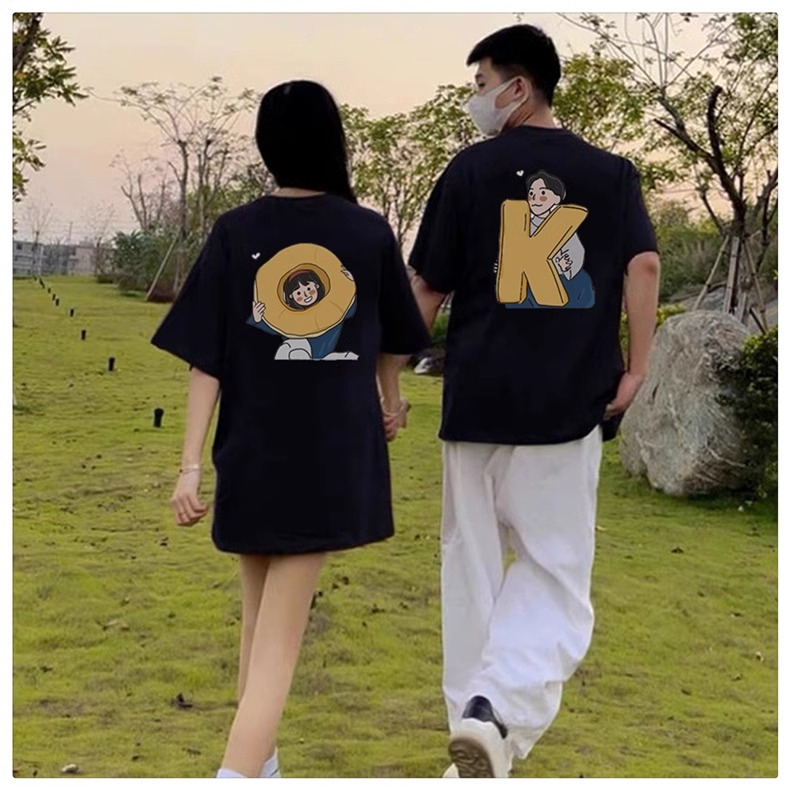 夏裝t恤短袖潮牌2024新款超火高級感早春情侶裝不一樣純棉女衣服
