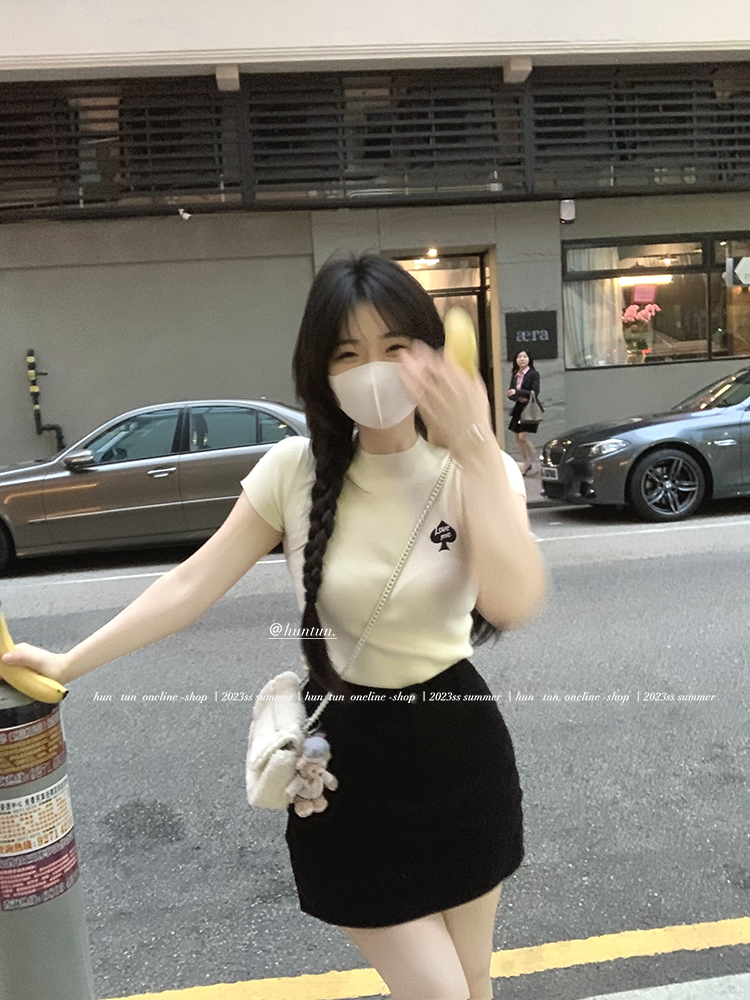 HUN◆TUN 黑桃愛心 立體高棉Tee 版型nice 挺闊彈力棉紗短袖
