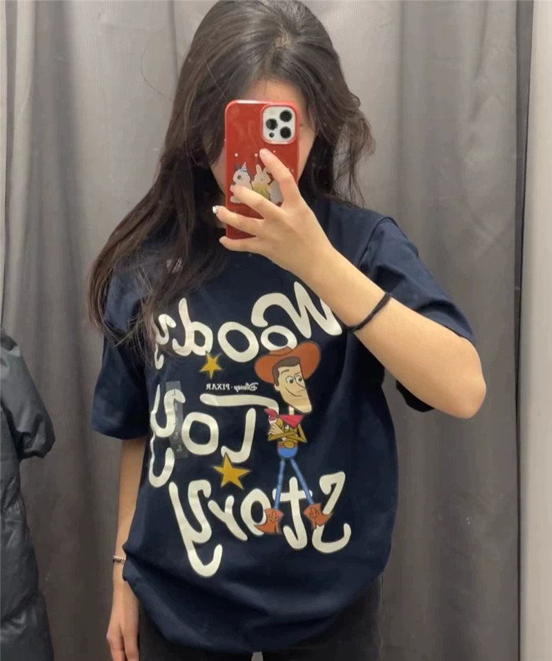 官圖 重磅/精梳純棉 後包領 有縫邊 S-XXXL 夏裝短袖T恤女