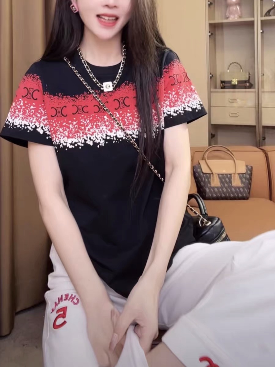 潮牌印花短袖T恤女2024夏季新款時尚潮流百搭顯瘦設計感內搭上衣