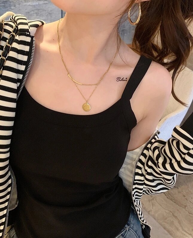 德絨吊帶背心女夏內搭帶胸墊一體設計感小眾外穿打底無袖上衣