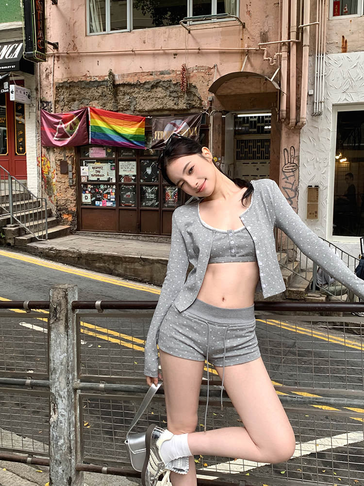 Actual shot of sports and leisure seamless push-up rimless cat claw knitted suspender small bra vest bra
