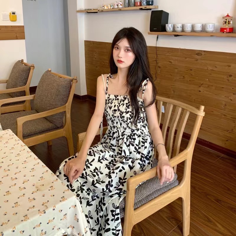 2024新款夏季初戀吊帶裙女小清新甜辣小眾碎花連衣裙網紅