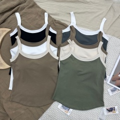 2024 New Spring Versatile Color-blocked Sports Bralette with Padded Cup for Women to Wear Outside - Hot Girl Top