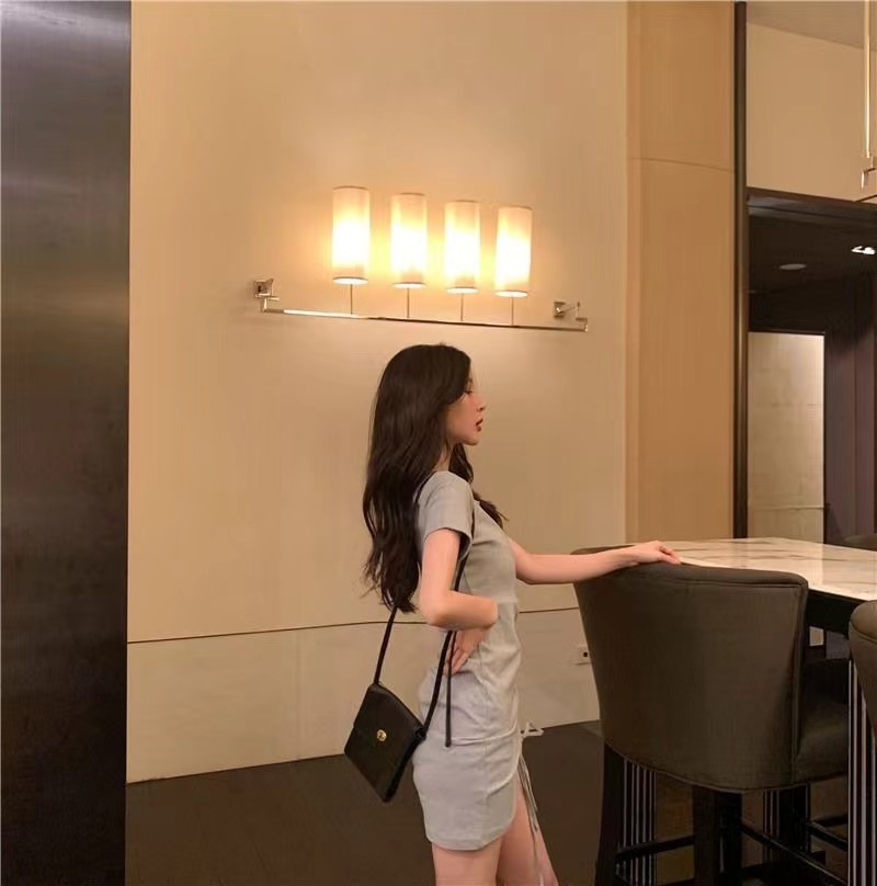 2024連衣裙簡約淑女夏季純色中裙