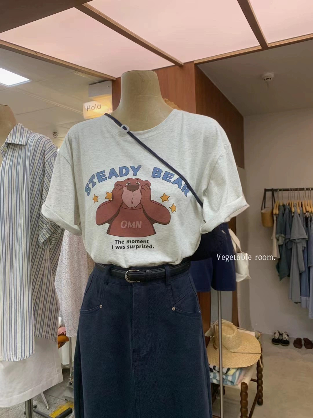 官圖 重磅/精梳純棉 後包領 有縫邊 S-XXXL 夏裝短袖T恤女
