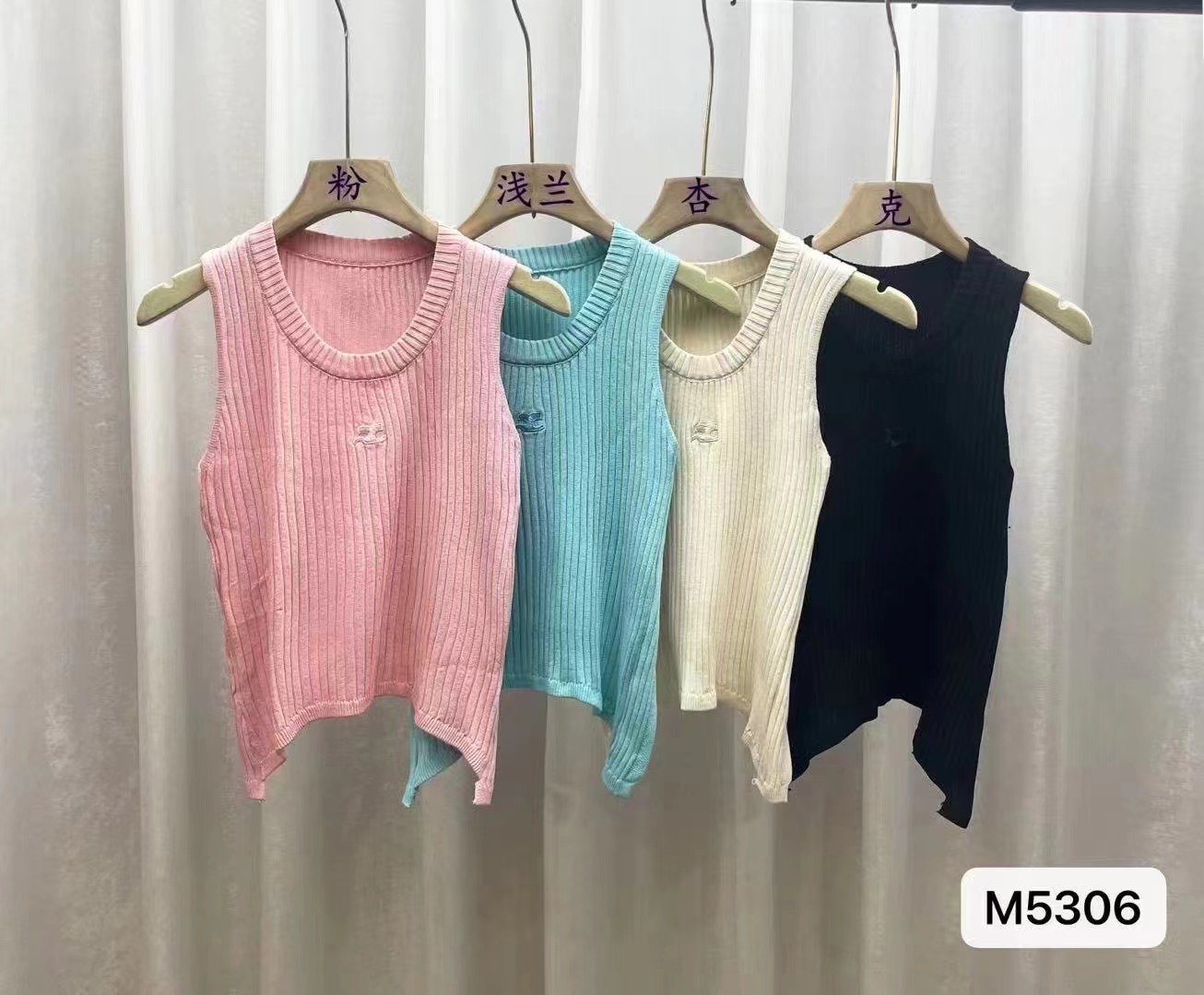 夏季新款性感辣妹圓領刺繡不規則下擺背心