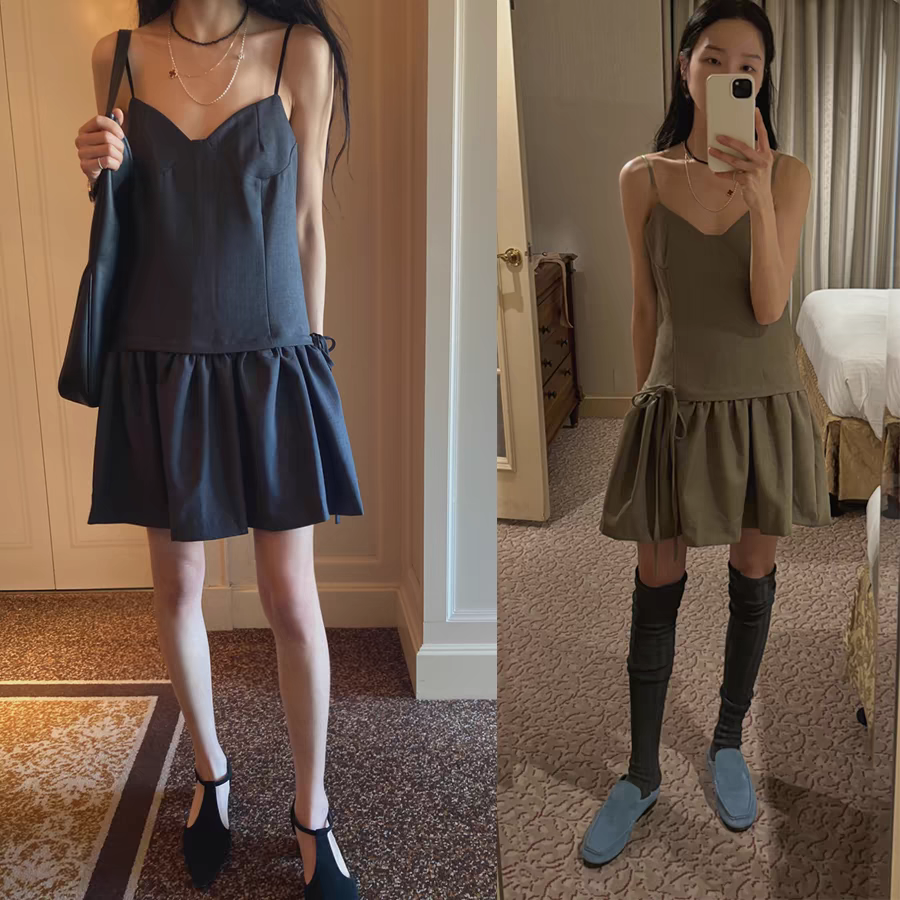 Korea small sexy strappy suspender dress short skirt
