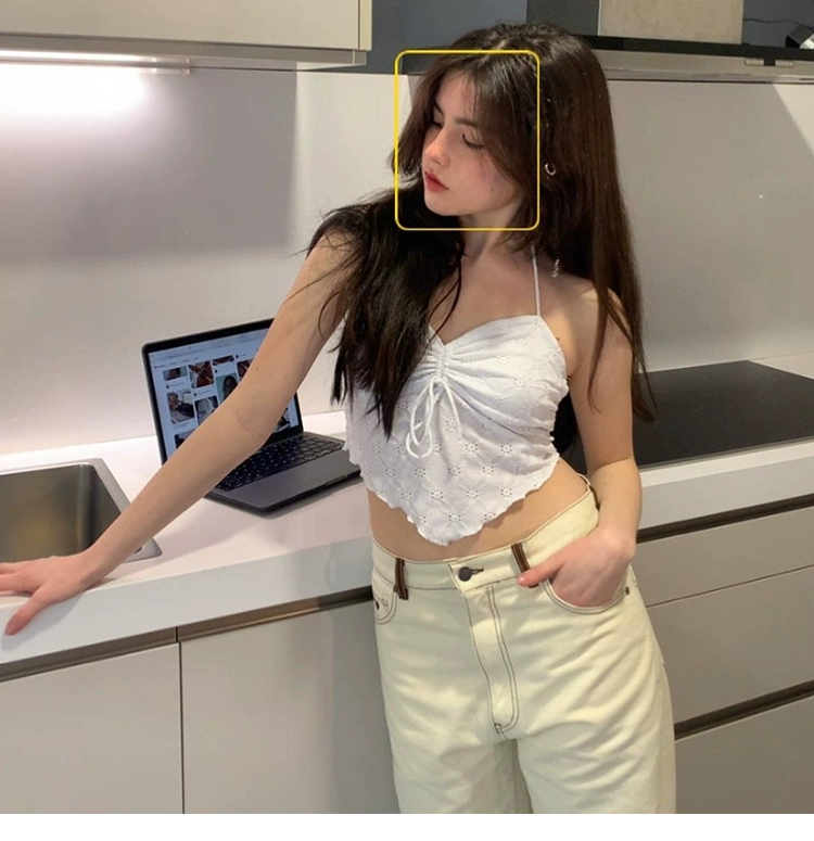辣妹穿搭美背外穿性感掛脖小吊帶背心女內搭夏季短款白色抹胸上衣
