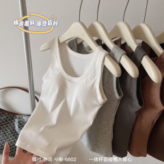 Fashionable and Versatile Women's Cotton Seamless Tank Top for Spring and Summer, Non-Slip, Breast Support, Layering Shirt