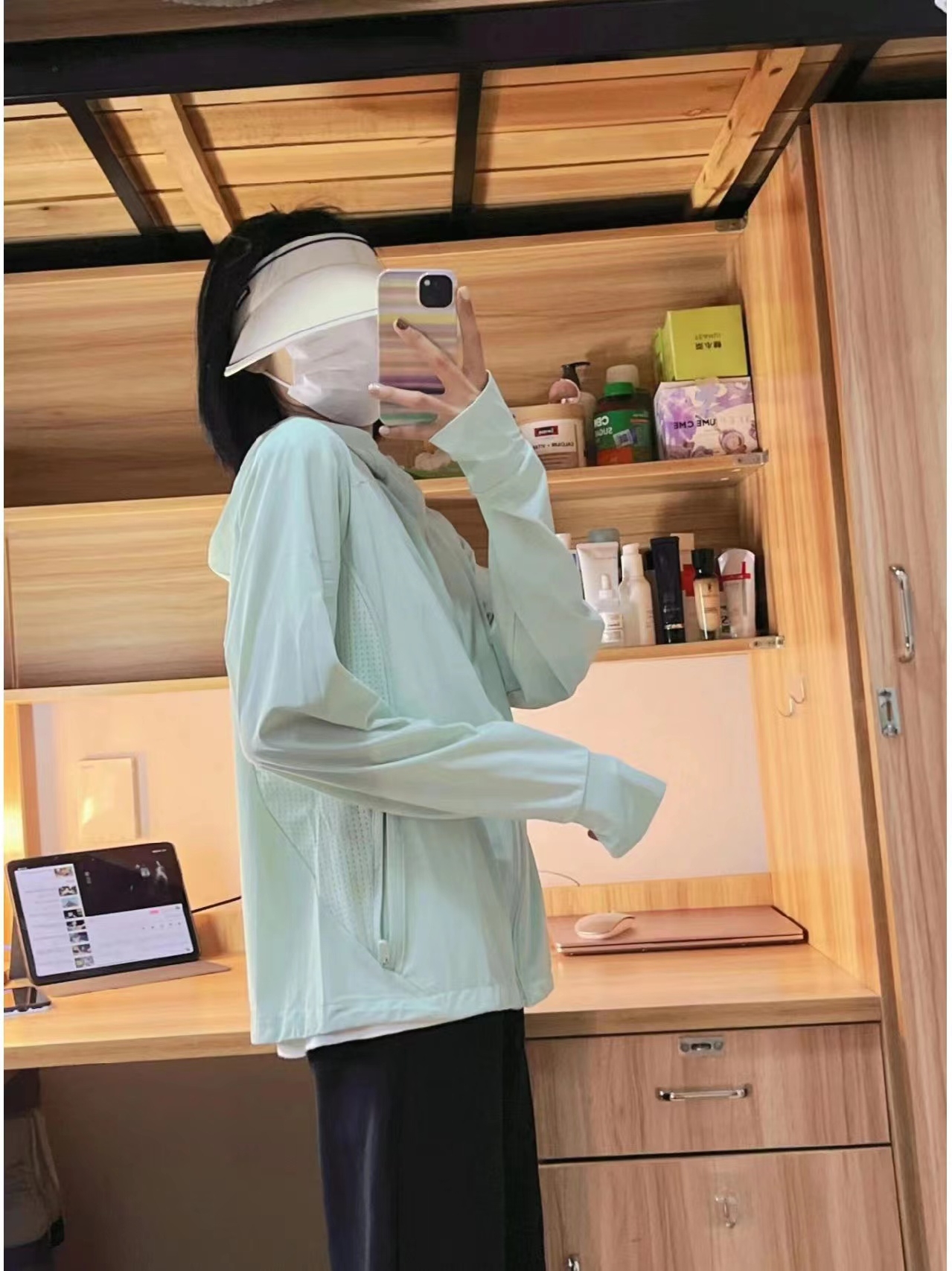 防曬衣女2024新款韓系寬鬆防紫外線薄款戶外連帽百搭時尚防曬服