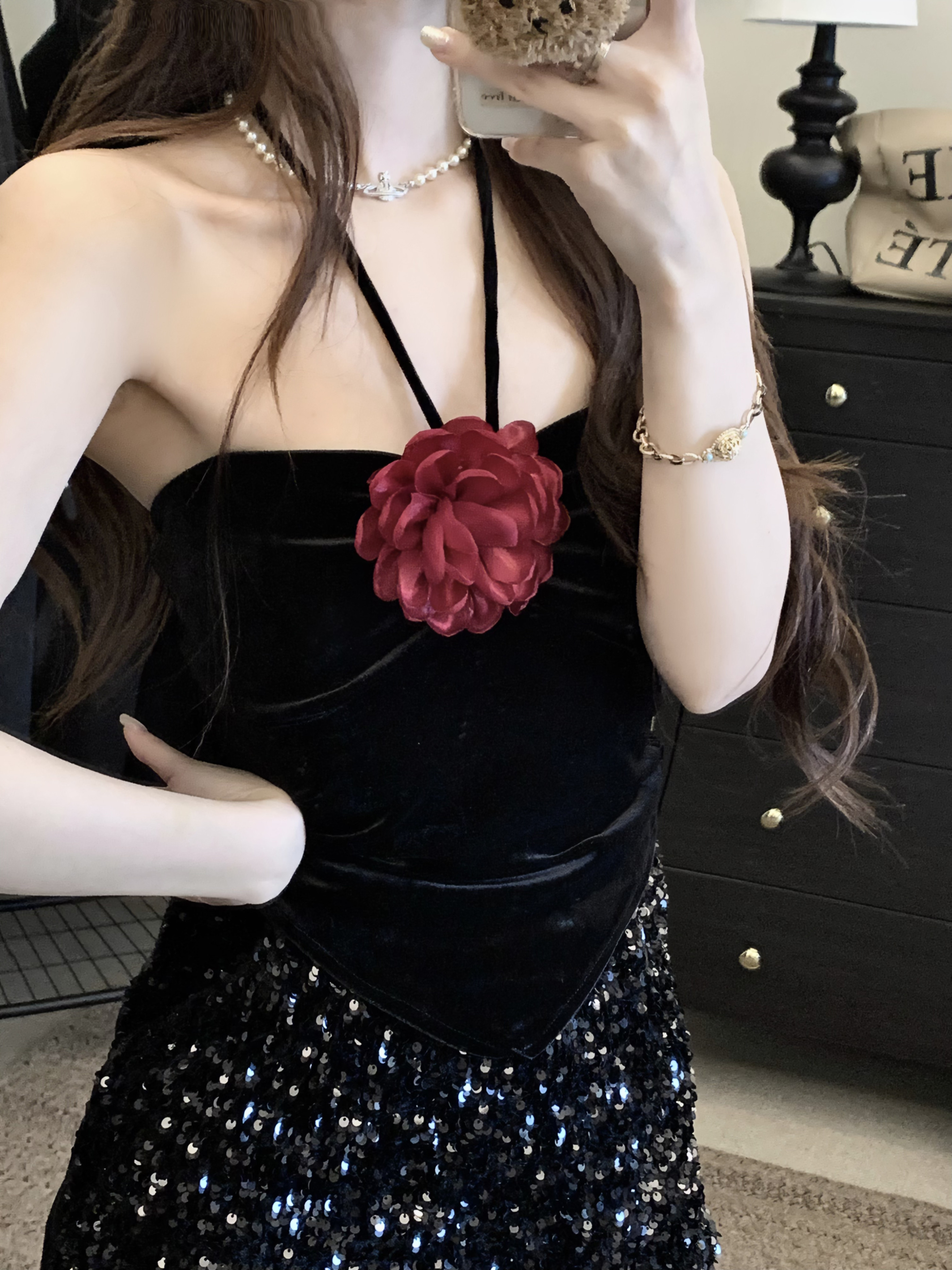 實拍~辣妹花朵抹胸背心女2024新款性感外穿短款上衣套裝
